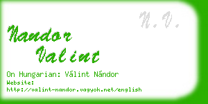 nandor valint business card